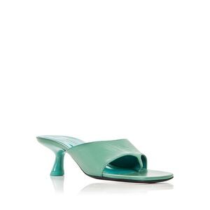 SIMON MILLER Womens Teal Bill Toe Kitten Heel Slip On Leather Thong Sandals 37